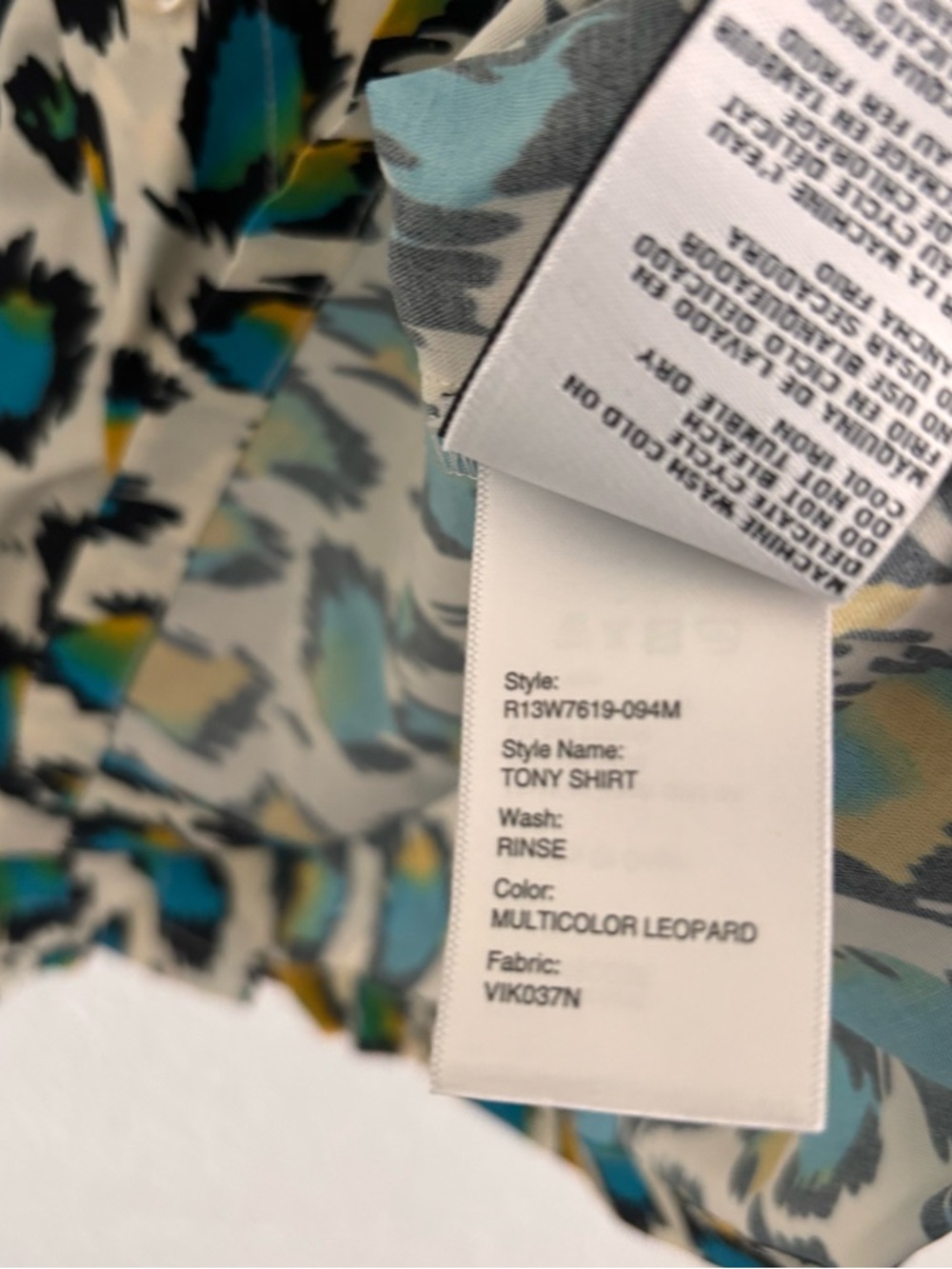 R13 Men's Size Medium Multicolor Leopard Print Tony Shirt - Picture 3 of 5